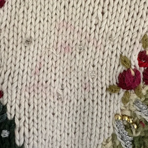 Tiara International | Vintage knit Christmas Cardigan. Size 26. Holiday floral - Picture 12 of 13